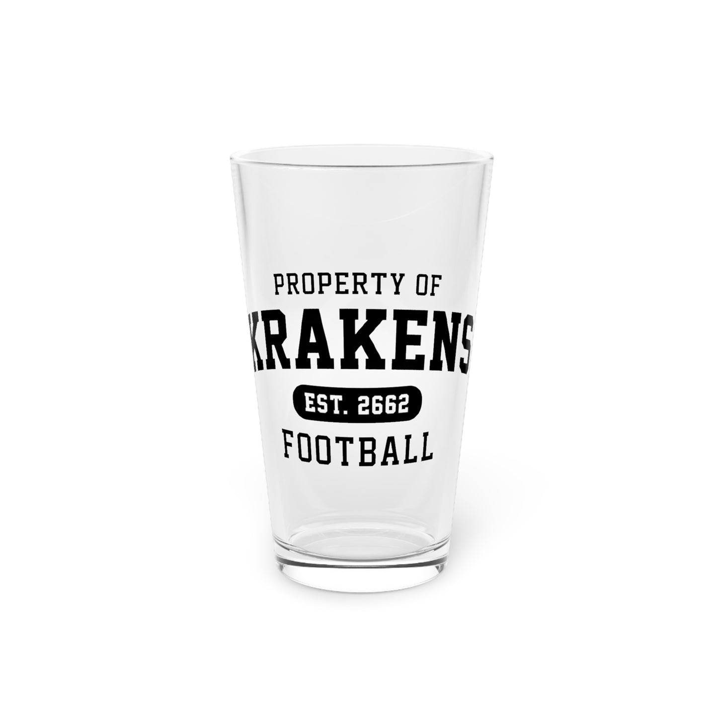 Property of Krakens Pint Glass, 16oz